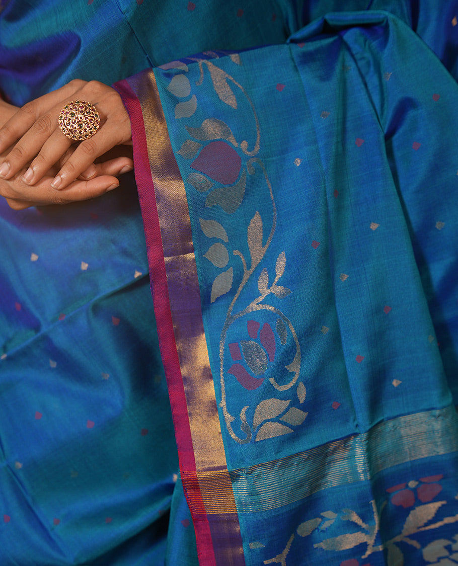 Blue Butta Uppada Silk Saree