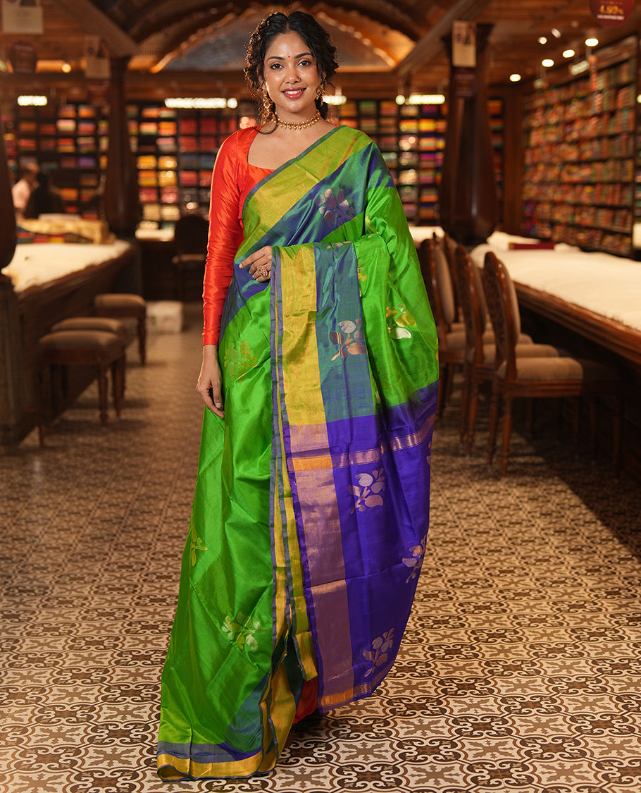Green Uppada Butta Silk Saree