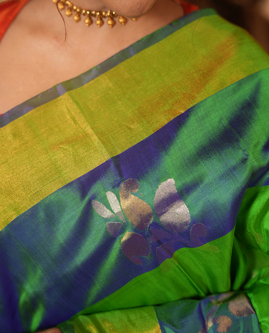 Green Uppada Butta Silk Saree