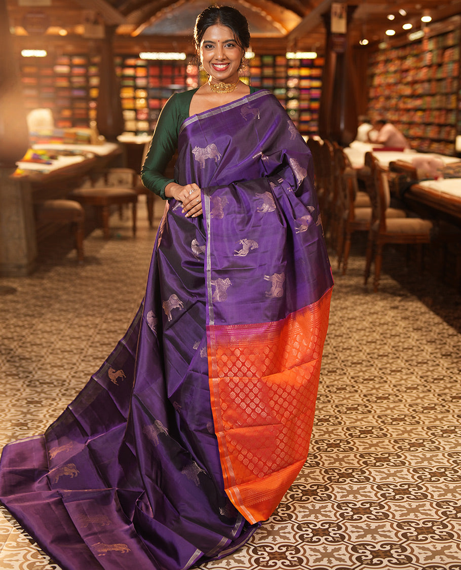 Dark Violet Mayuri Soft Silk Saree