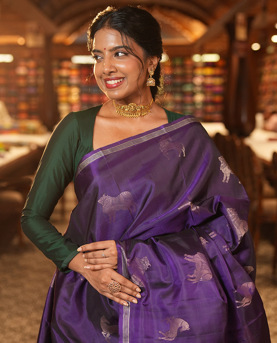 Dark Violet Mayuri Soft Silk Saree