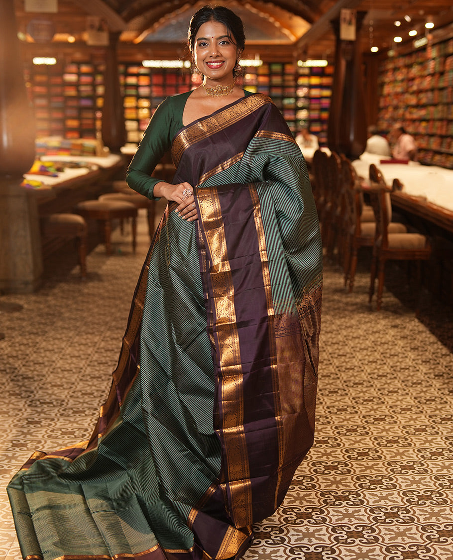 Green Stripes Mayuri Soft Silk Saree