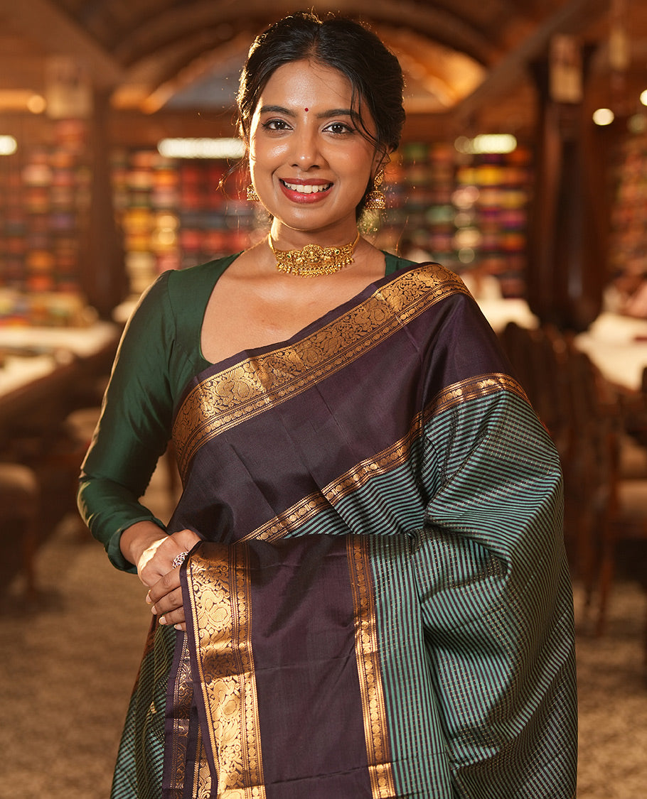 Green Stripes Mayuri Soft Silk Saree