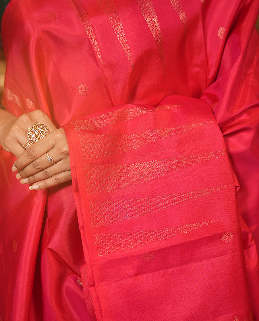 Borderless Red Mayuri Soft Silk Saree