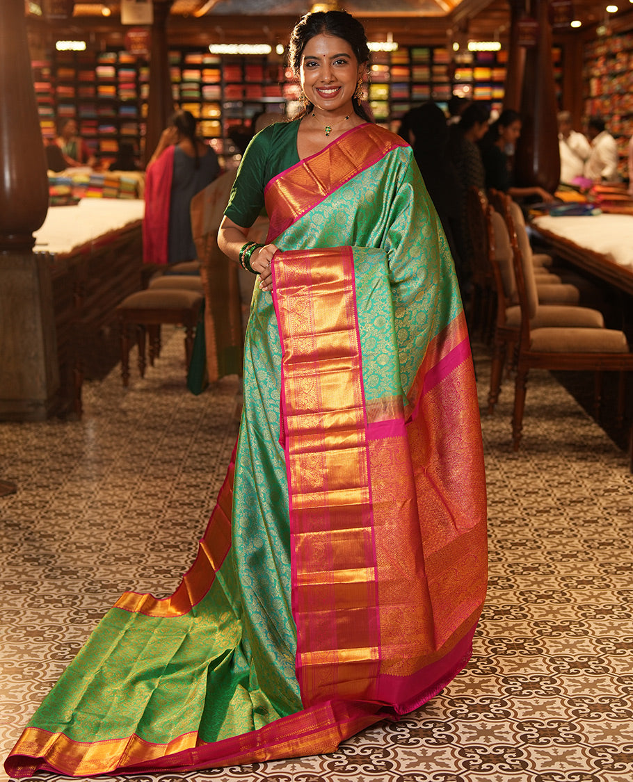 Turquoise Kanchi Silk