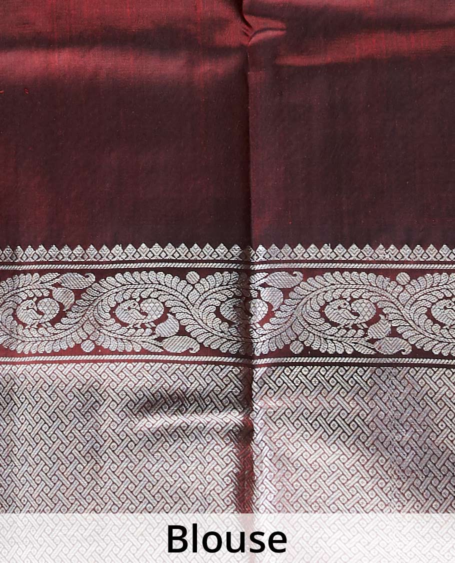 Pink gadwal silksaree with zari buttas,contrast zari rich pallu of intricate designs & border of peacock & floral vine