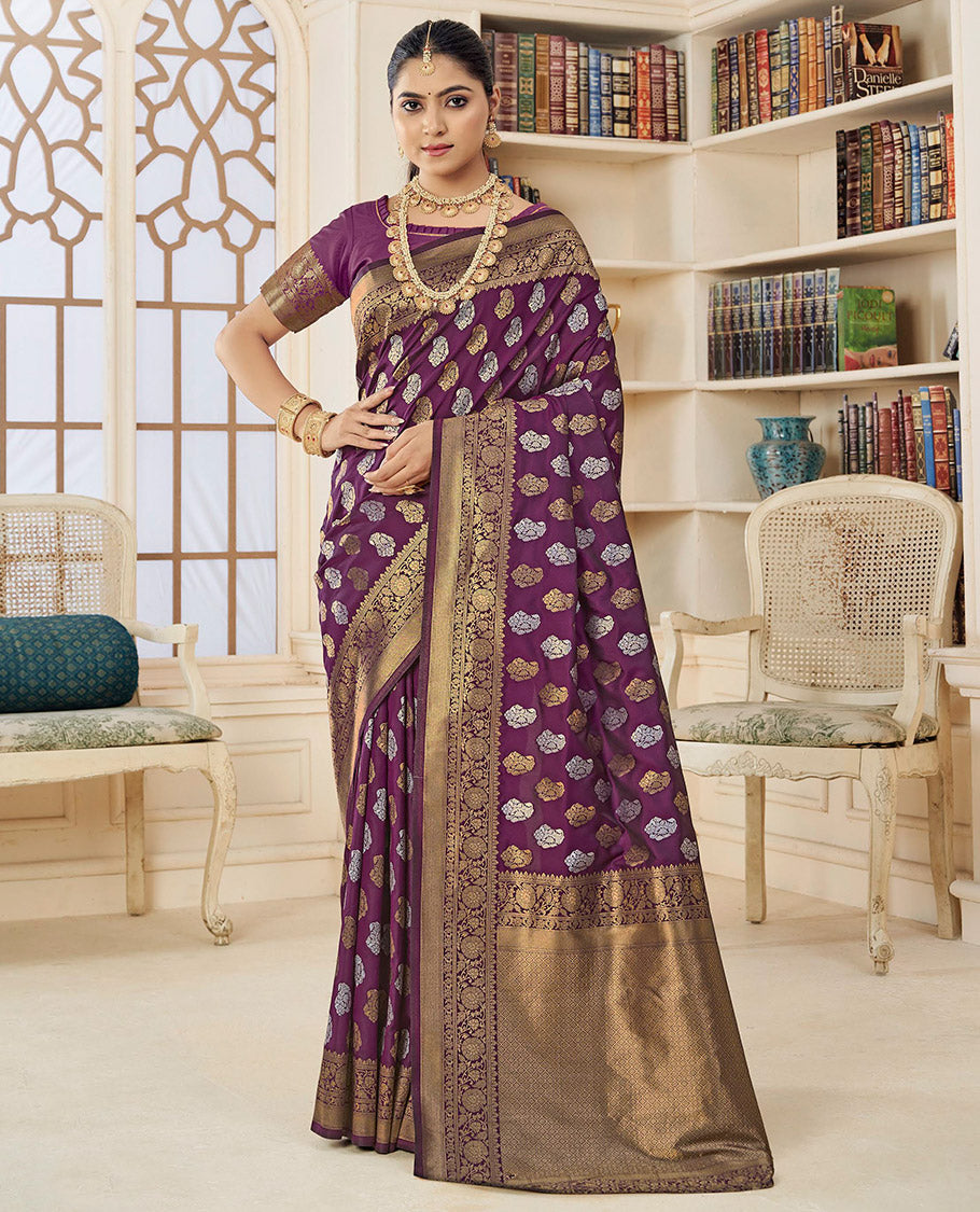 Purple Designer Catalog Saree