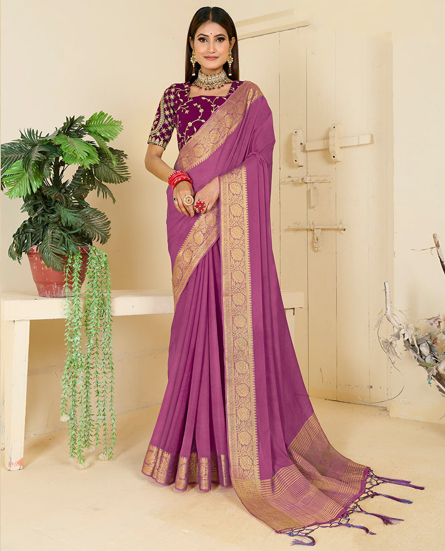 Purple Designer Catalog Saree