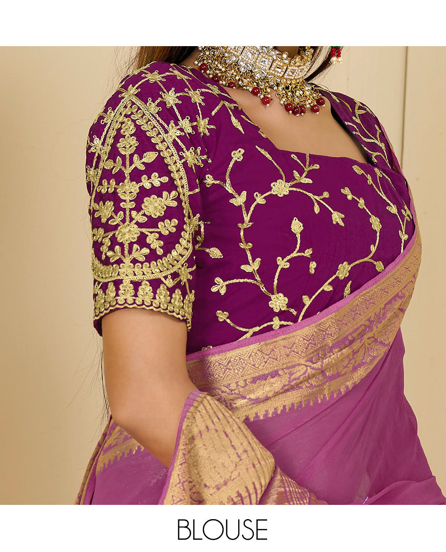 Purple Designer Catalog Saree
