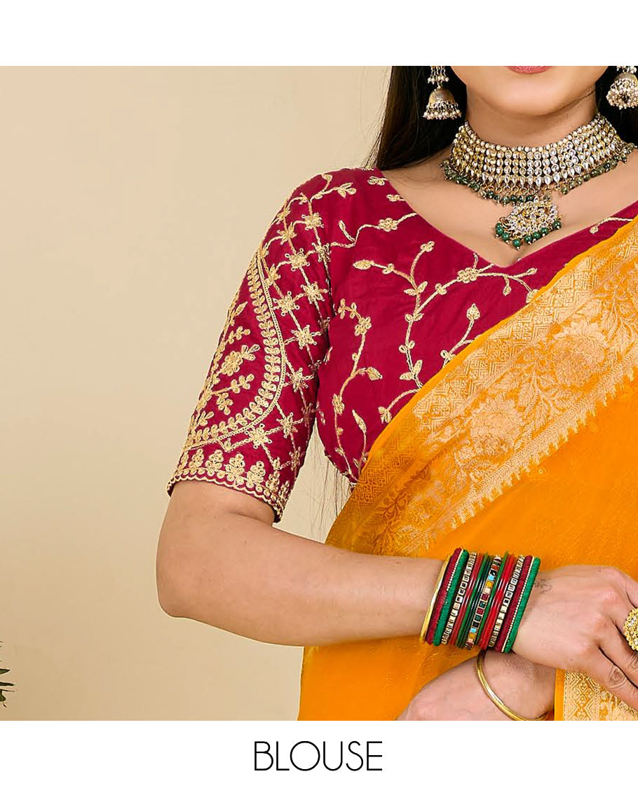 Orange Designer Catalog Saree