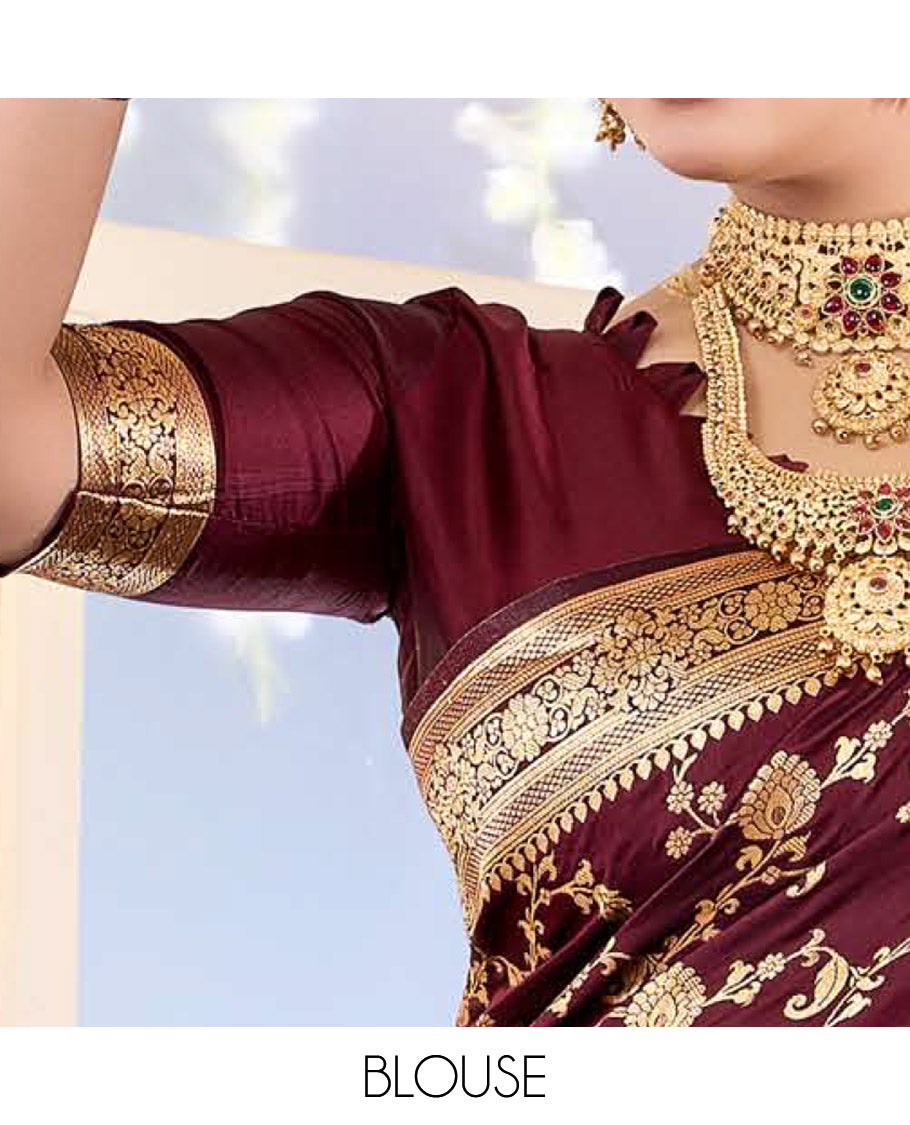 Peacock Blue Semi Banaras Designer Catalog Saree, Richly Detailed with Jacquard Design, Highlighted by a Traditional Zari Border, Intricate Pallu, and a Matching Blouse