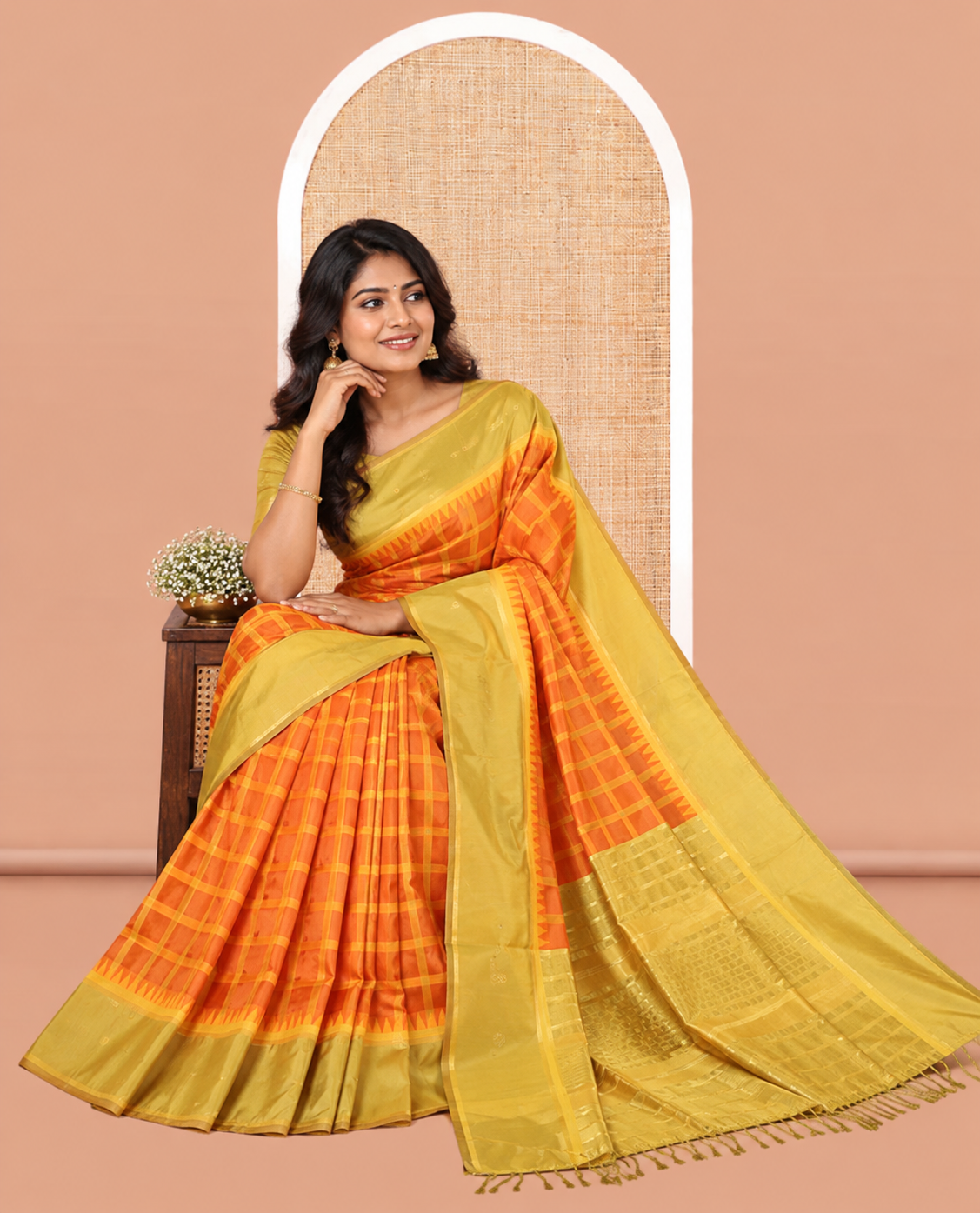 Rust Elite Soft Silk Saree