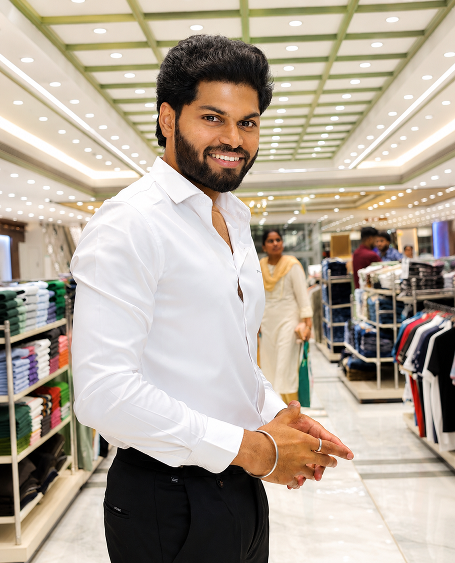 White Solid Satin Formal Shirt, Featuring a Spread Collar, Full Sleeves, Slim Fit, and Regular Length