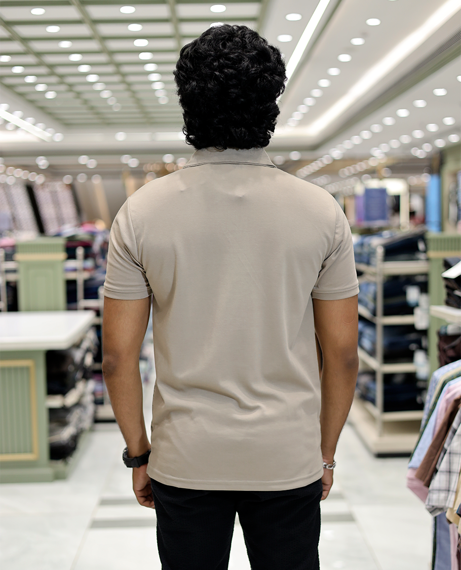 Beige Architecture Cotton-Blended T-Shirt
