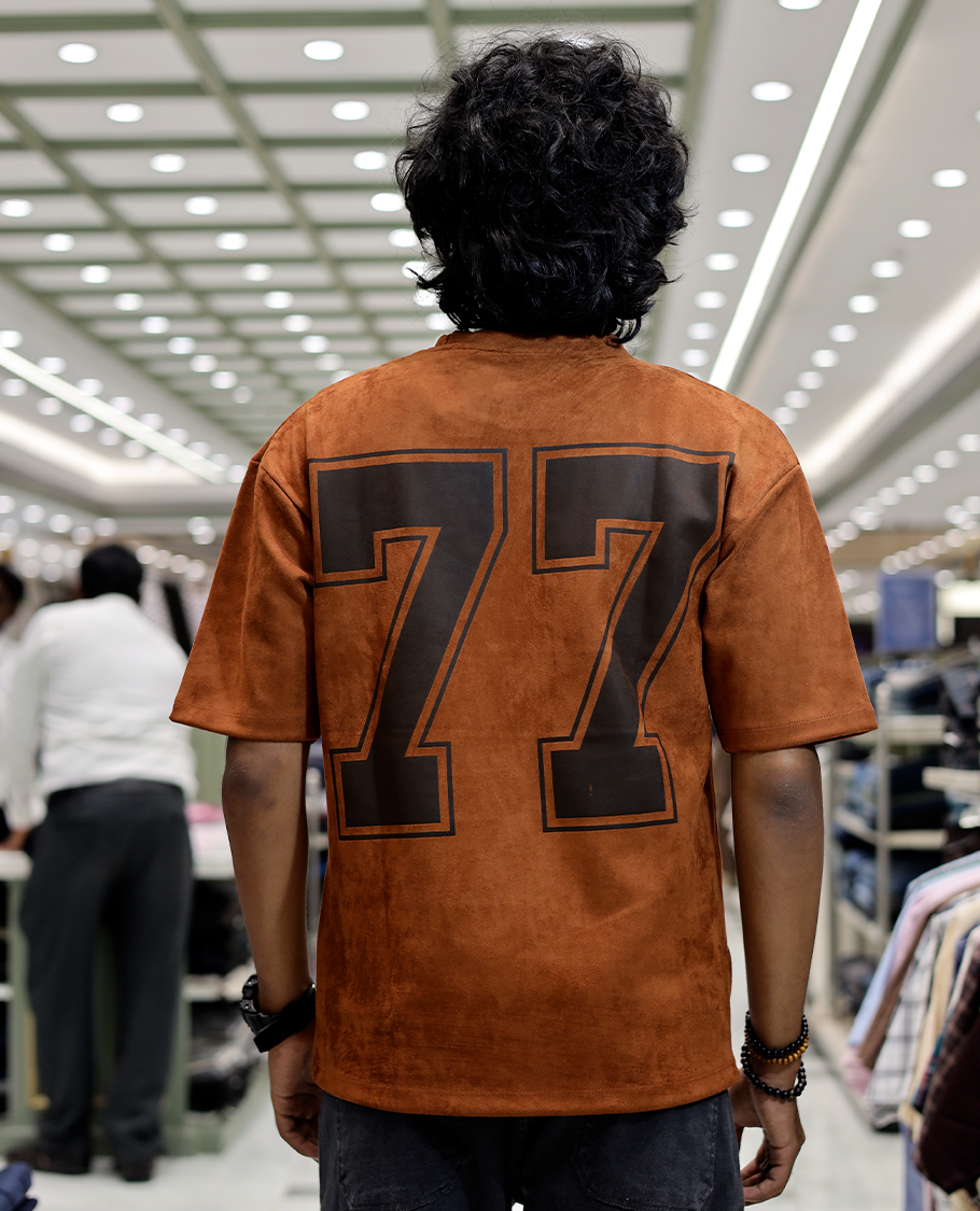 Rust Faux Suede T-Shirt