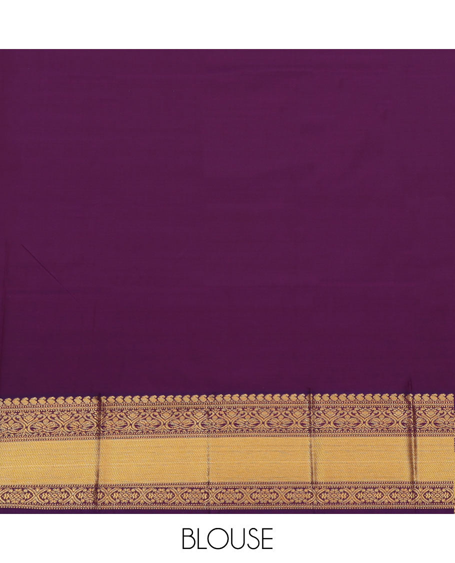 Red Budget Silk Saree, Embellished with Zari Stripes All Across Its Body, Complemented by Captivating Contrast Traditional Zari Designs Woven Border, Grandly Decked Up Jaal Patterned Pallu, and Paired with a Contrast Blouse