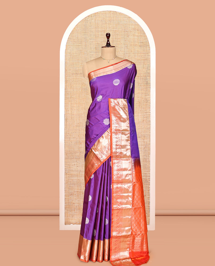 Violet Zari Buttas Gift Saree