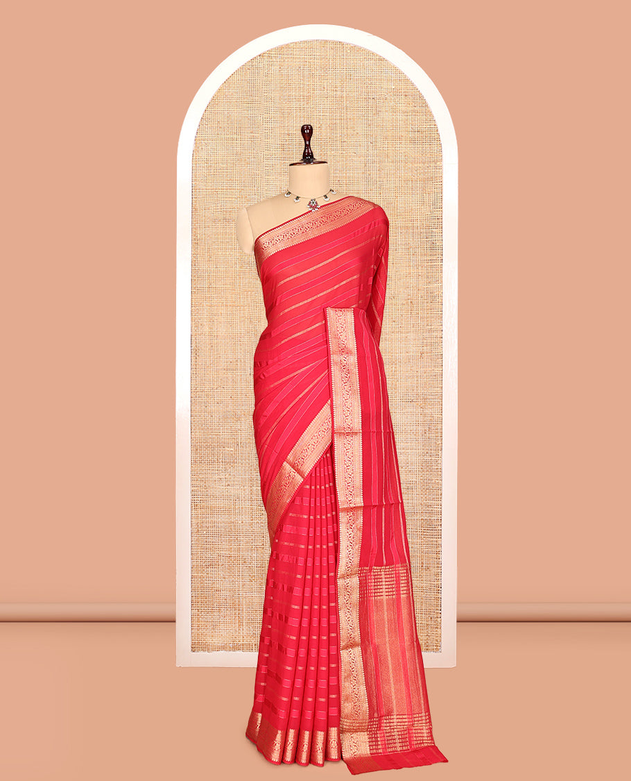 Pink Semi Mysore Silk Saree