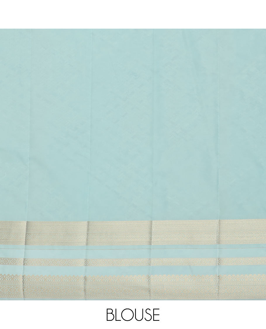 Red zari buttas budget silk saree, contrast traditional zari border, and zari pallu