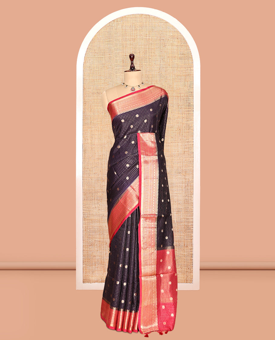 Dark Purple Assam Silk Saree