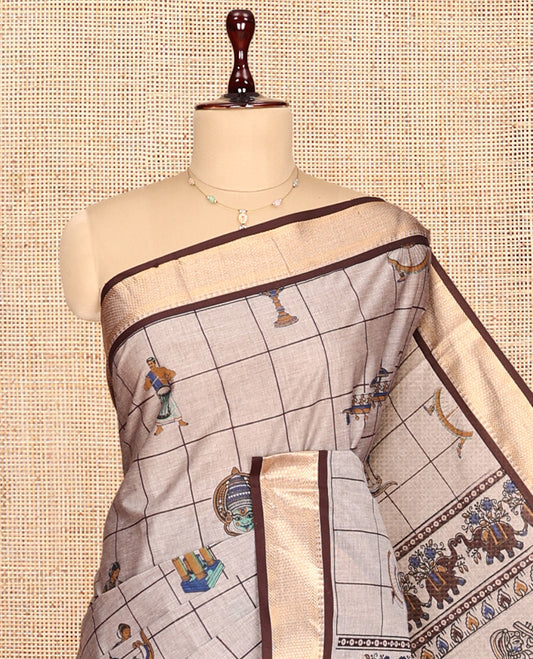 Grey Chirala Cotton Saree