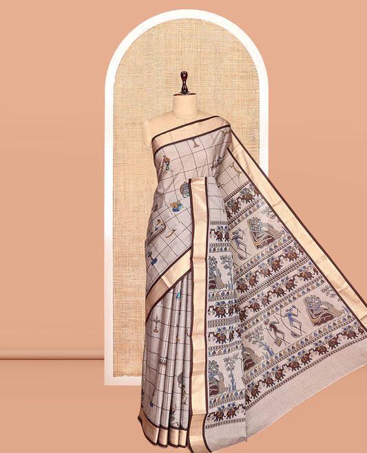 Grey Chirala Cotton Saree
