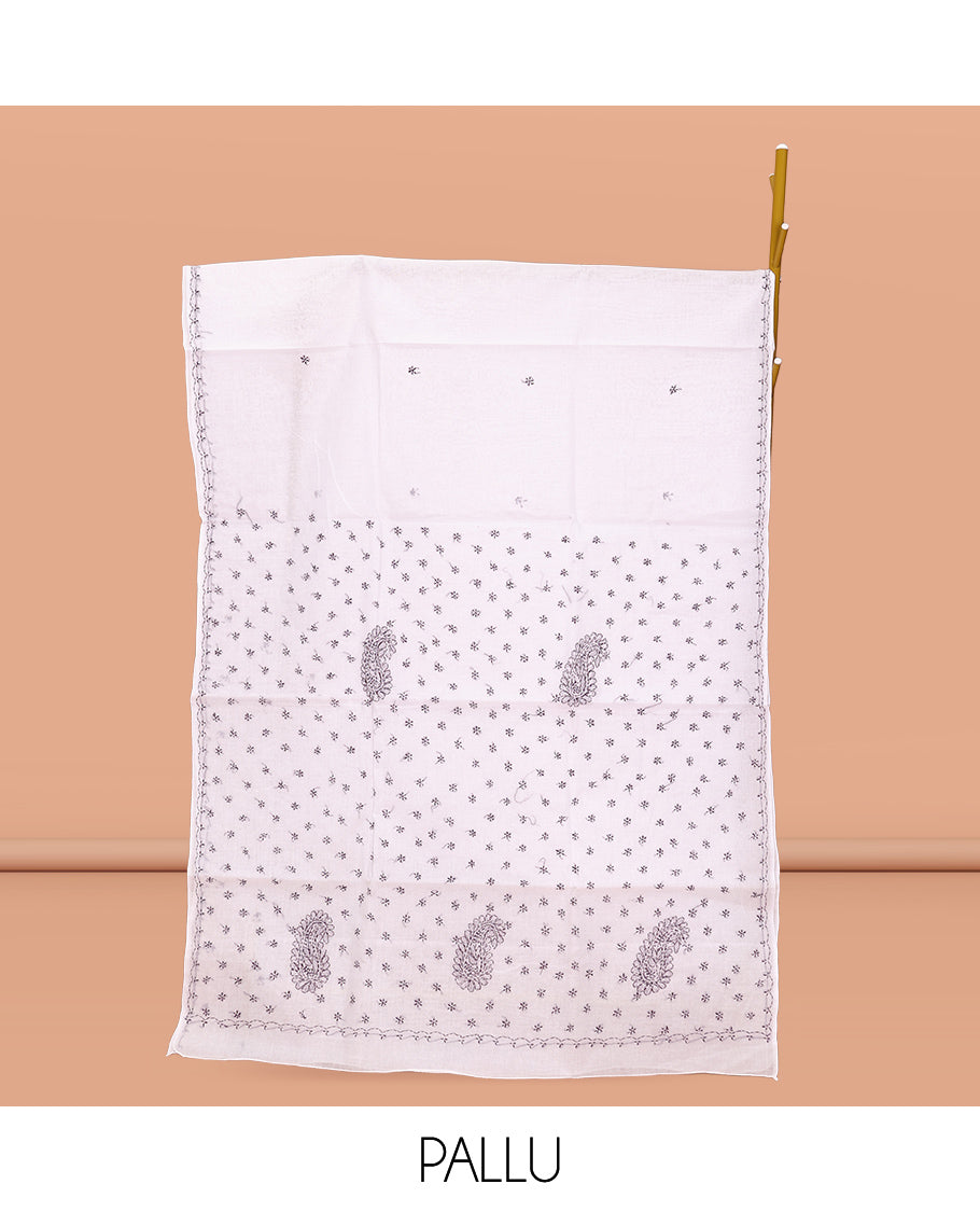 White Lucknowi Chikankari Saree