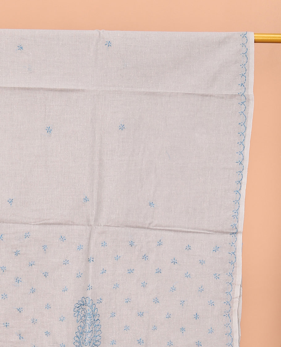 Pale Blue Lucknowi Chikankari Saree