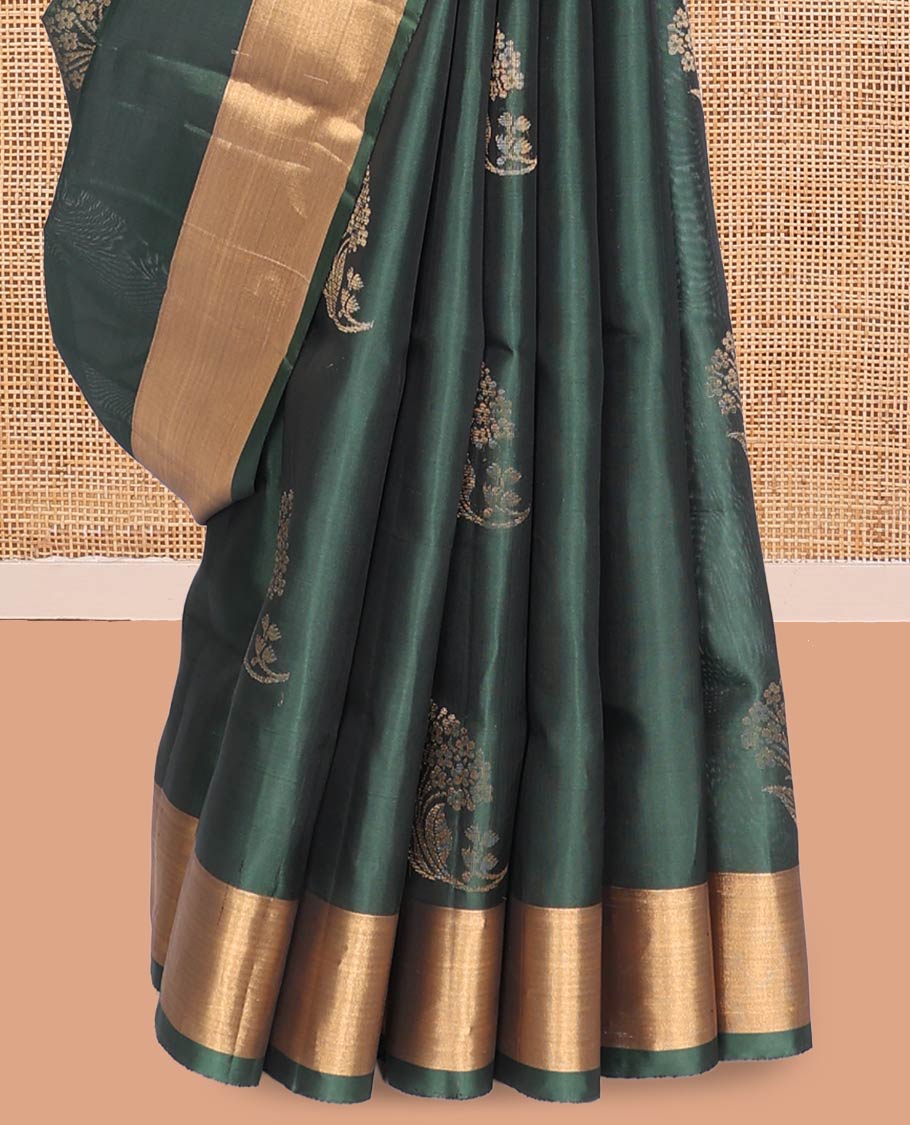Green Zari Buttas Mayuri Lite Silk Mix Saree