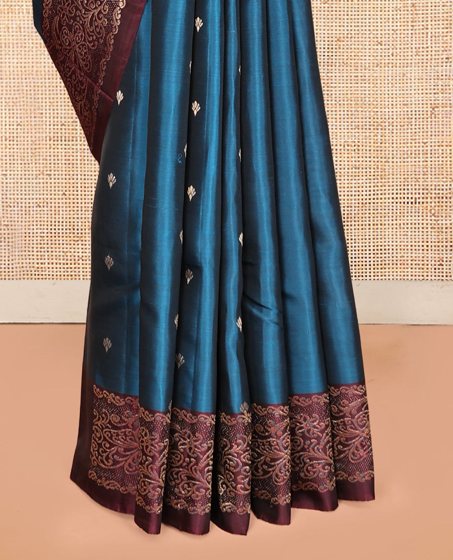 Blue Mayuri Soft Silk Saree