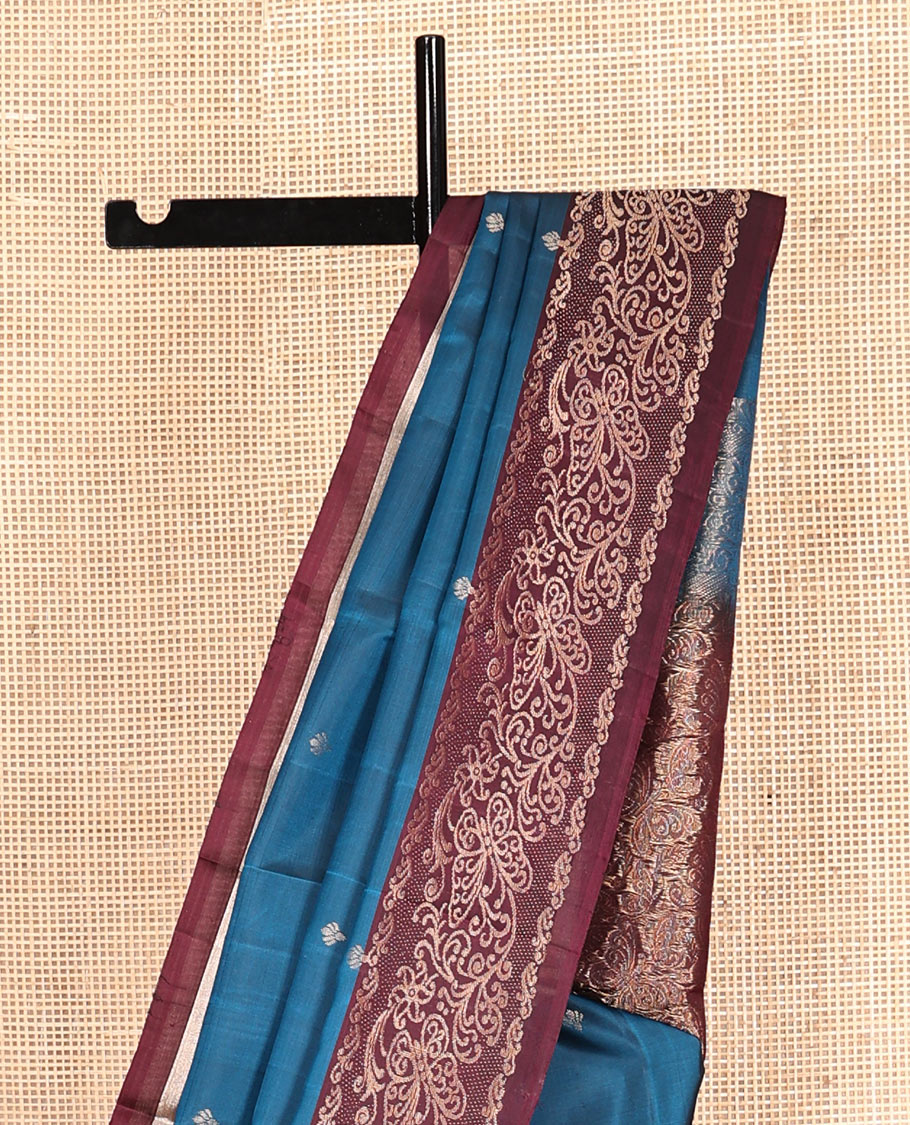 Blue Mayuri Soft Silk Saree