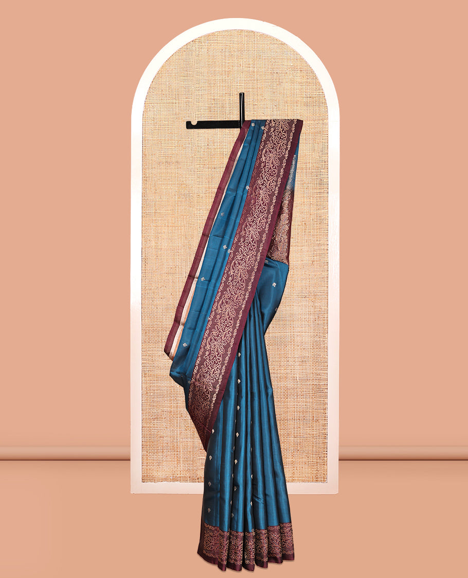 Blue Mayuri Soft Silk Saree
