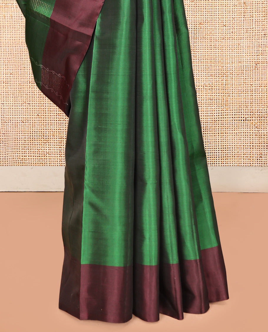 Green Stripes Mayuri Lite Silk Mix Saree