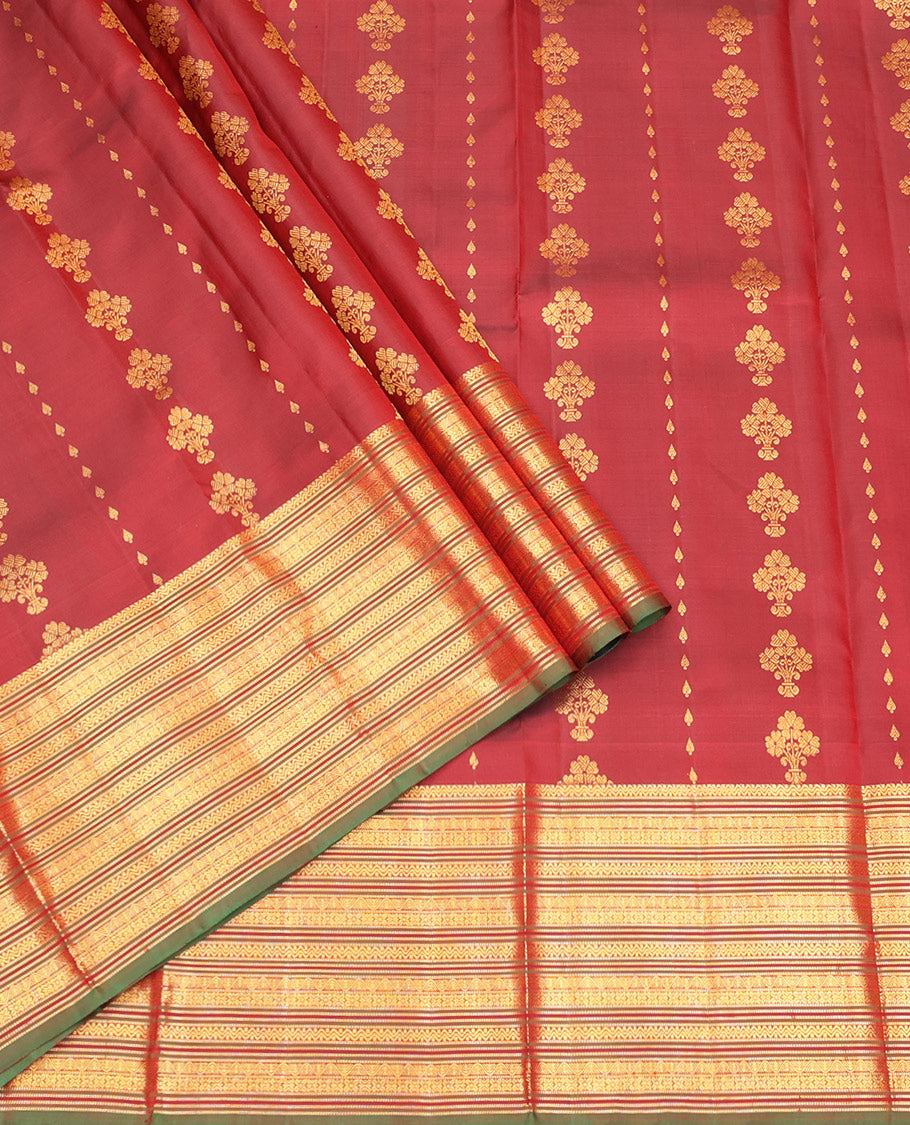 Maroon Pure-Silk Half-Saree