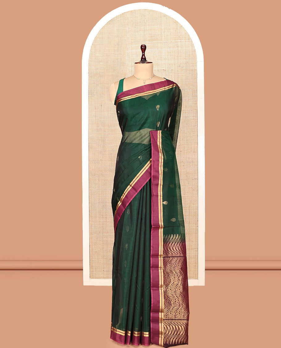 Green Silk Cotton Saree
