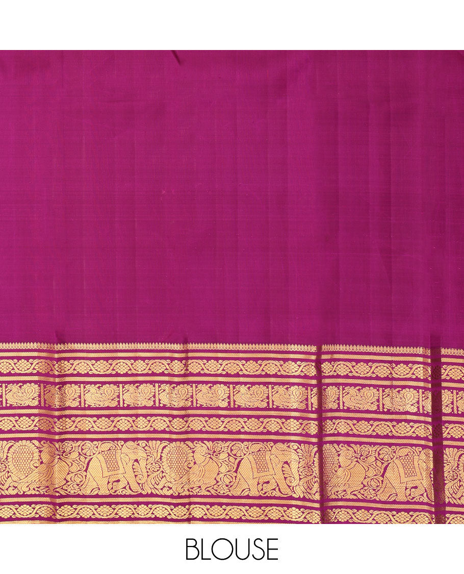 Pink jaal jacquard silk saree, contrast border of thilakam mokku,kodi visiry,banaras,mayil & yaanai & jaal pallu