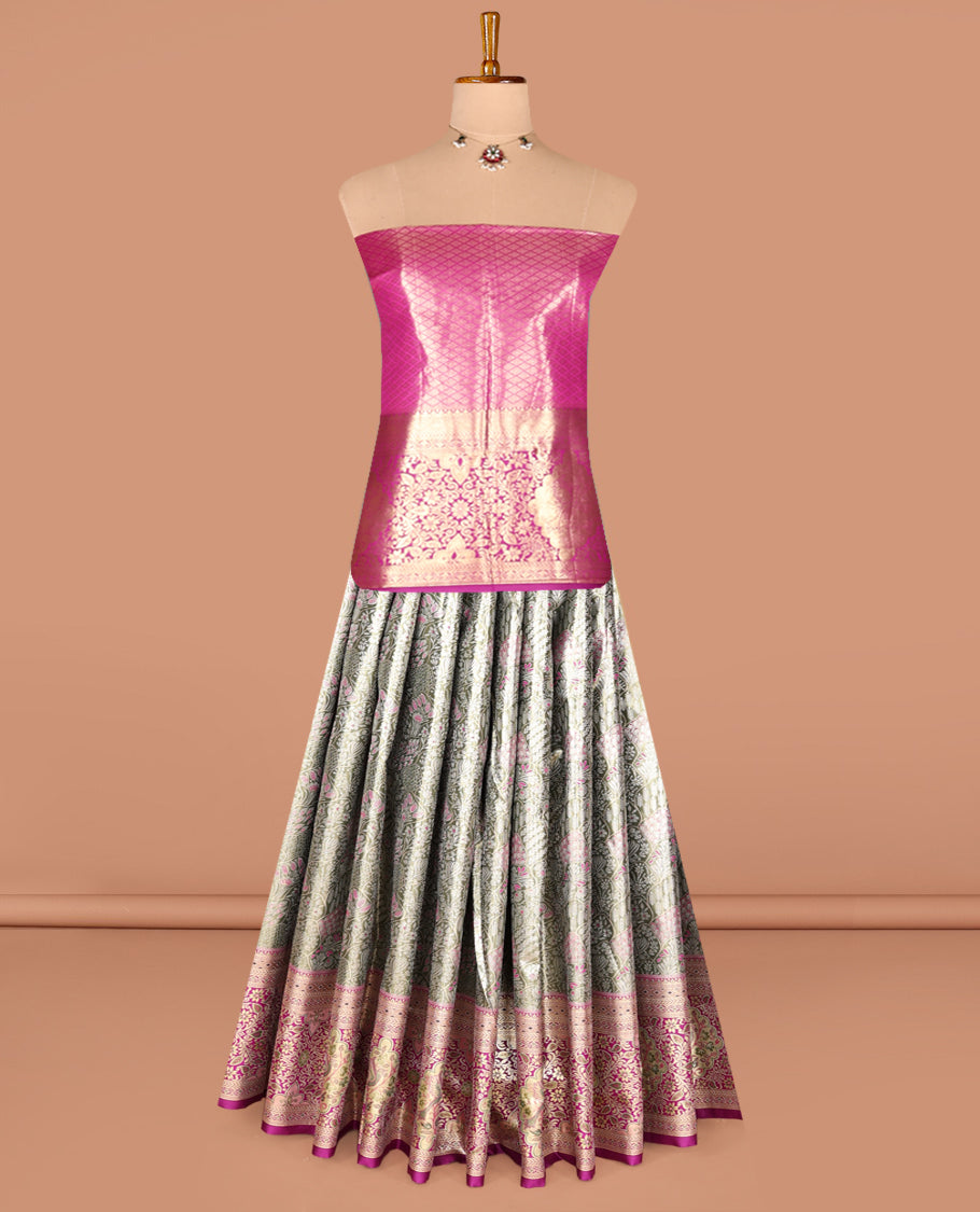 Grey Art Silk Half-Saree