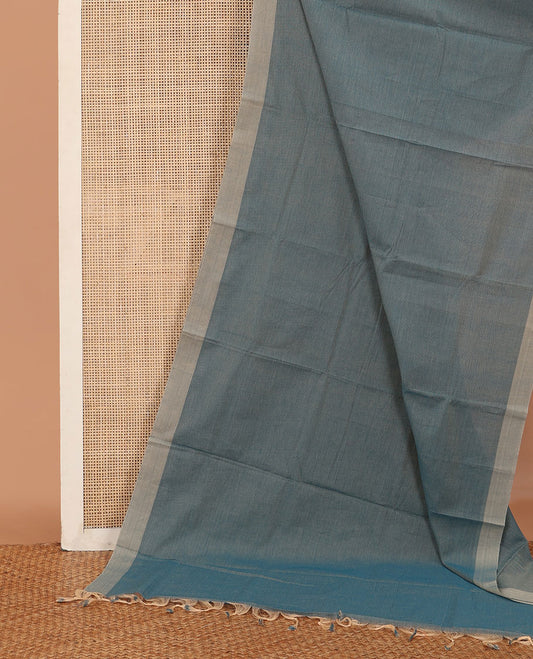 Multi-color medium checked Mangalagiri Cotton saree, temple border, and striped pallu