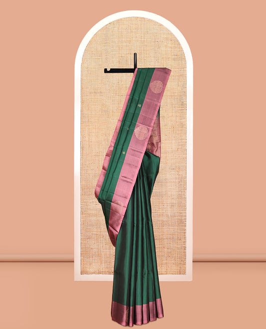 Green Mayuri Lite Silk Mix Saree