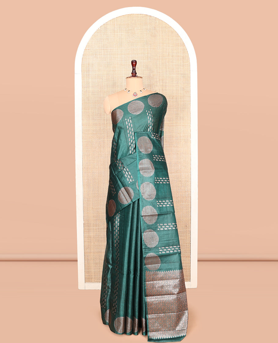 Green Tussar Silk Saree