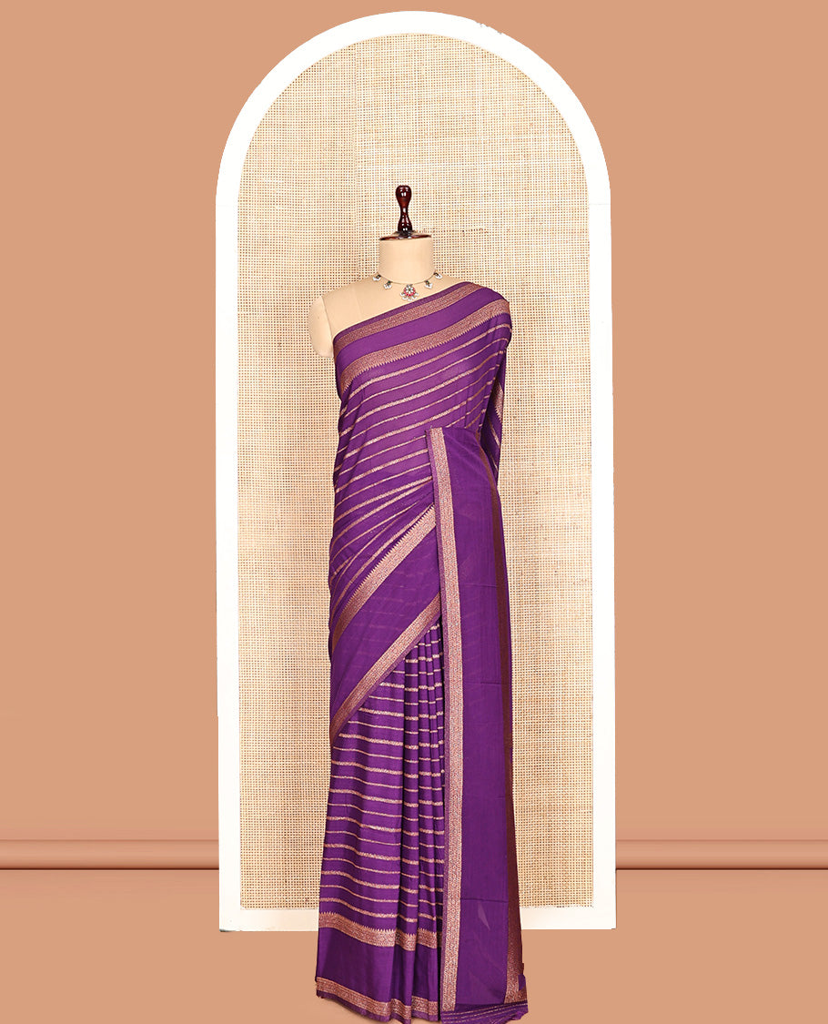 Purple Fancy Crepe Saree