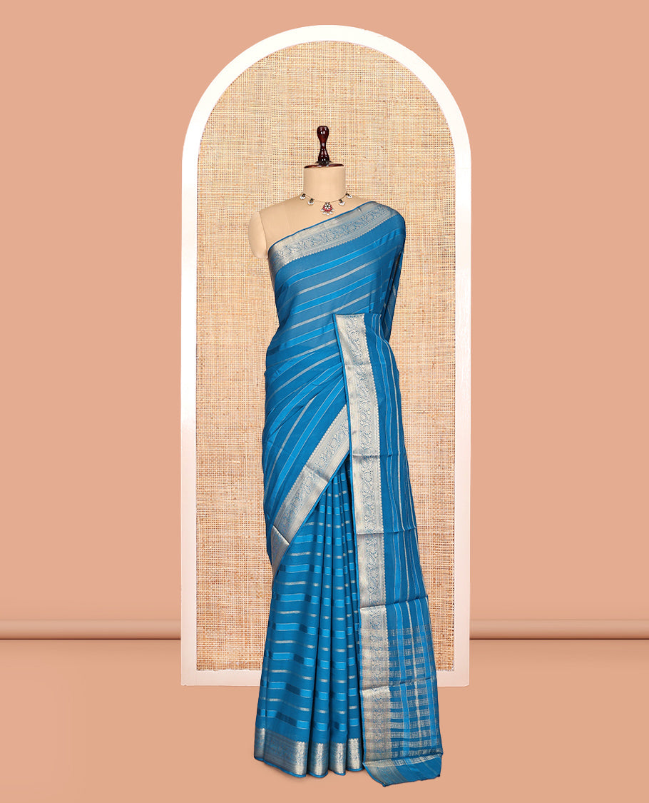 Blue Semi Mysore Silk Saree