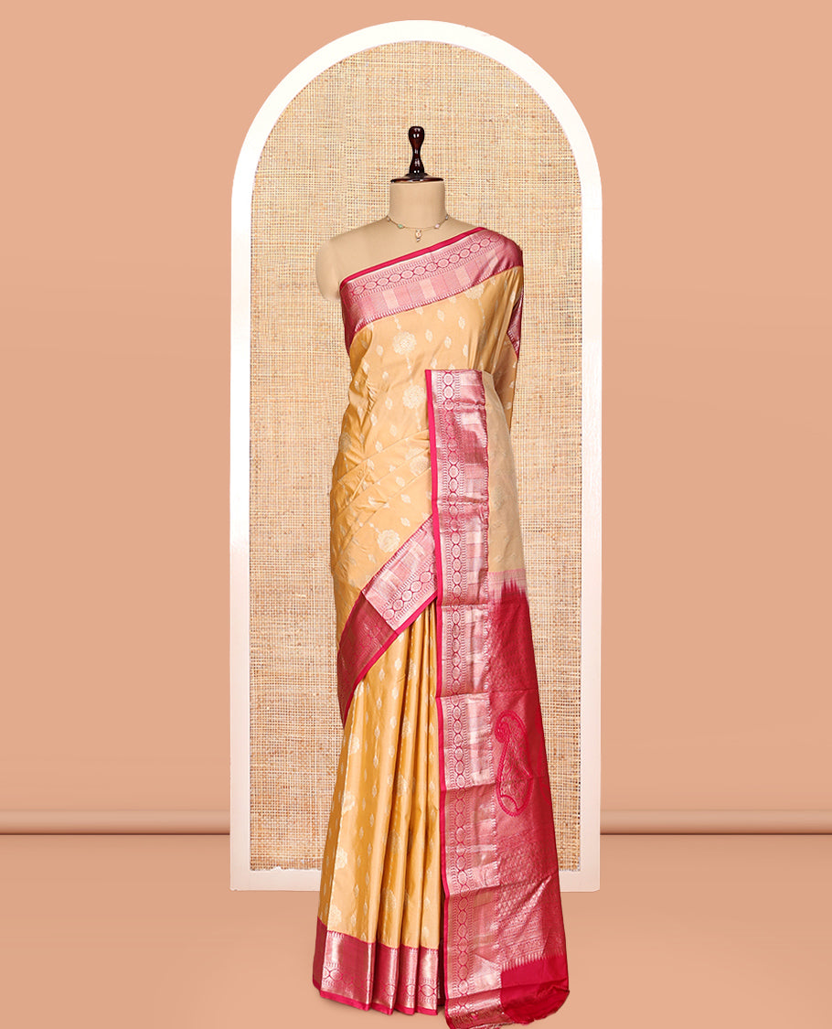 Sandal Zari Buttas Gift Saree
