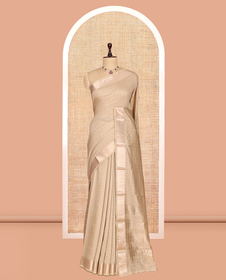 Light Sandal Assam Silk Saree