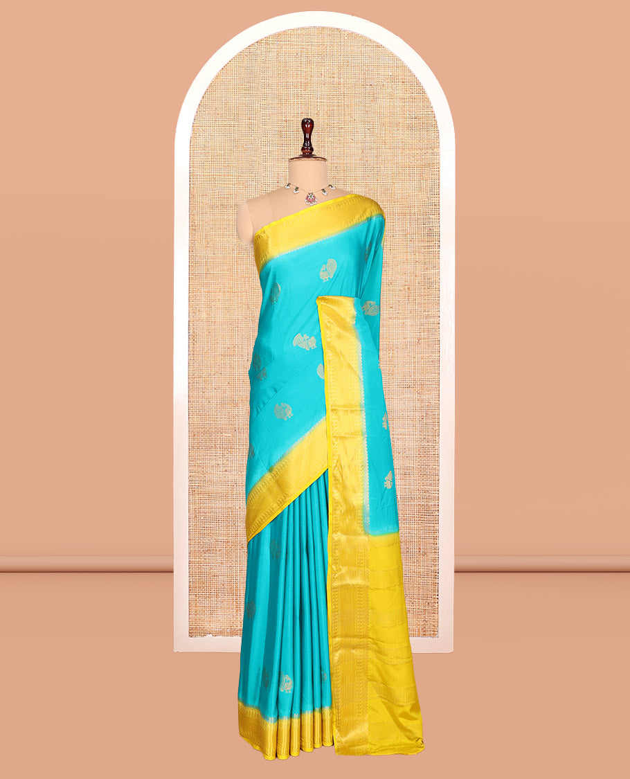 Blue Buttas Mysore Silk Saree