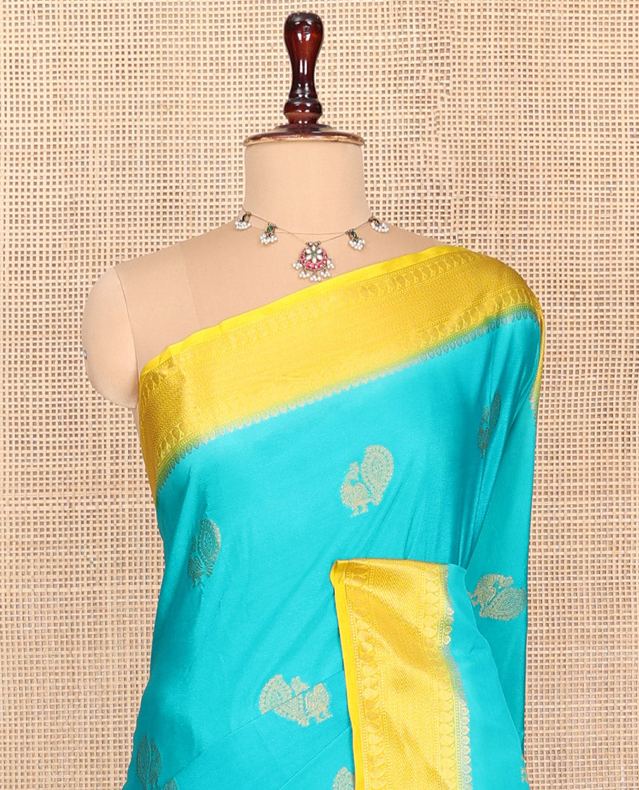 Blue Buttas Mysore Silk Saree