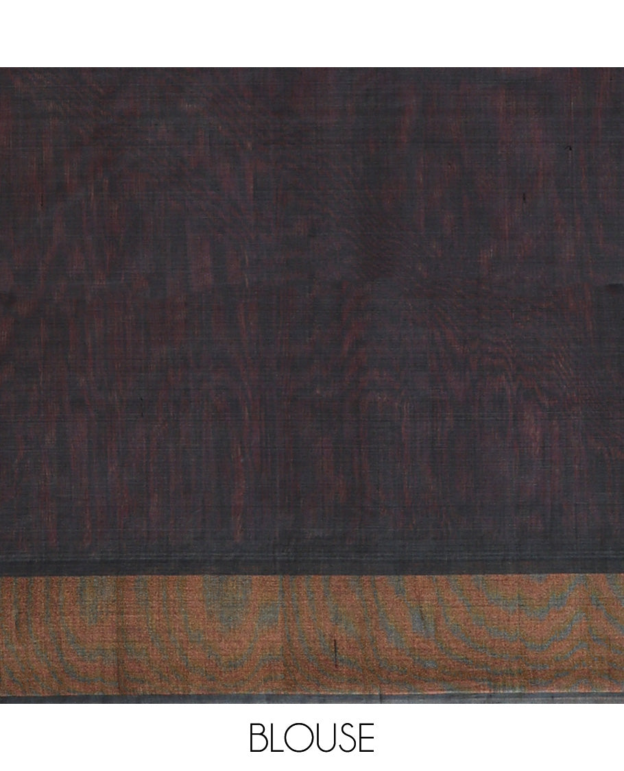 Pink Pochampally Ikkat-style chevron design silk cotton saree, contrast bavanji zari border, and ikkat design pallu