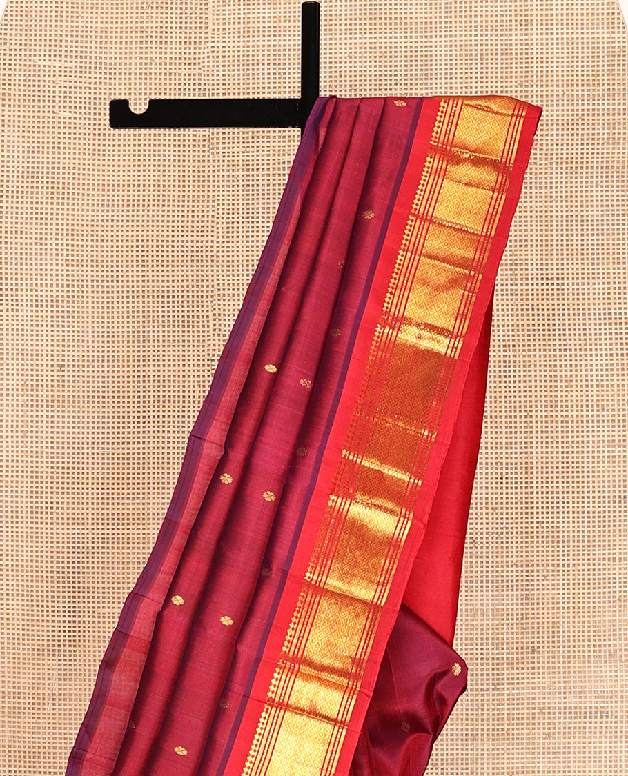 Light Maroon Kanchipuram Silk Saree