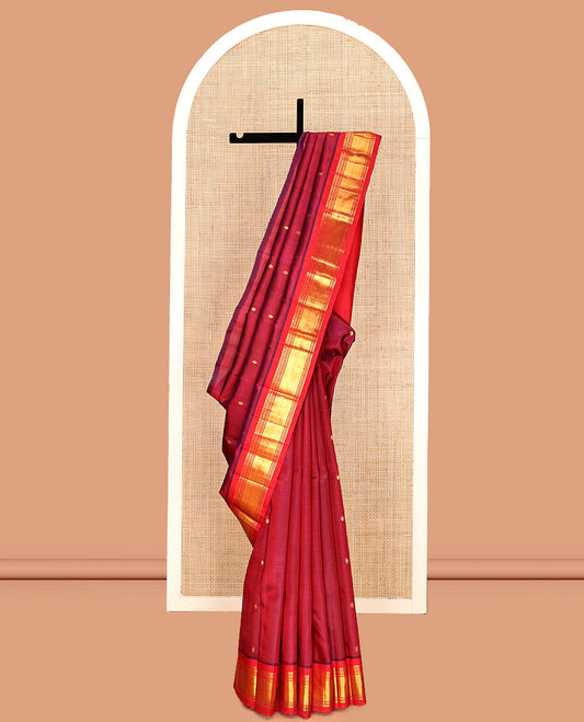 Light Maroon Kanchipuram Silk Saree