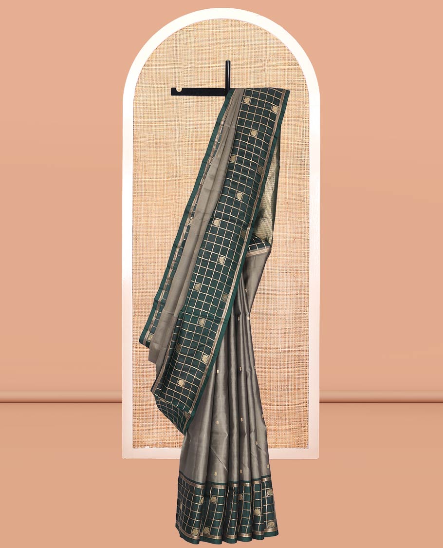 Grey Mayuri Lite Silk Mix Saree